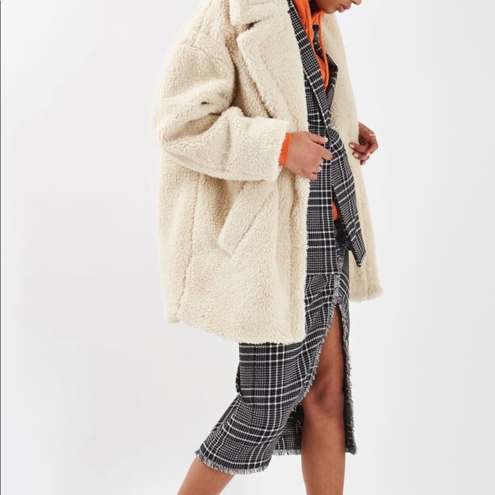TopShop Borg Cocoon Coat Cream